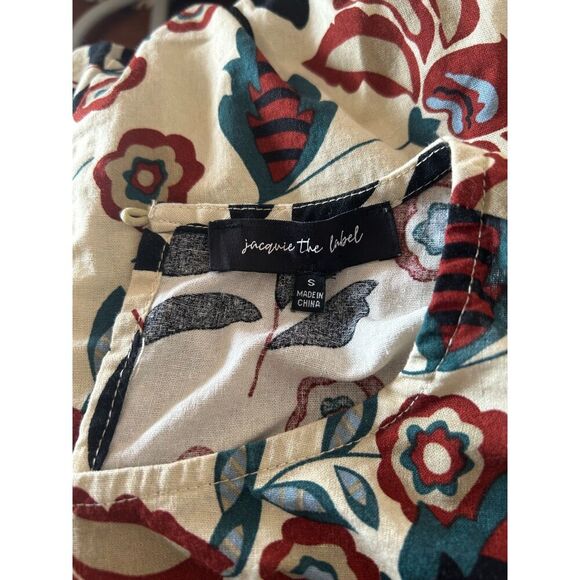 Bohme Jacquie The Label Boho Floral Long Sleeve Belted Midi Dress Size S - Picture 5 of 6